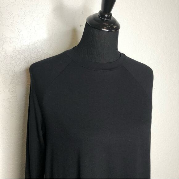 Eileen Fisher black long sleeve side slit hem tunic dress size Extra Small XS - Picture 2 of 11